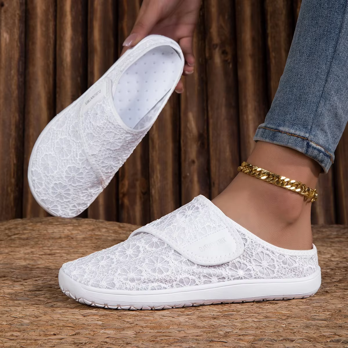 DJSUNNYMIX Chaussures d'été décontractées orthopédiques pour pieds larges et enflés