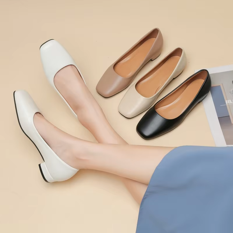 Mocassins Plats à Talons Bas Simples pour Femme