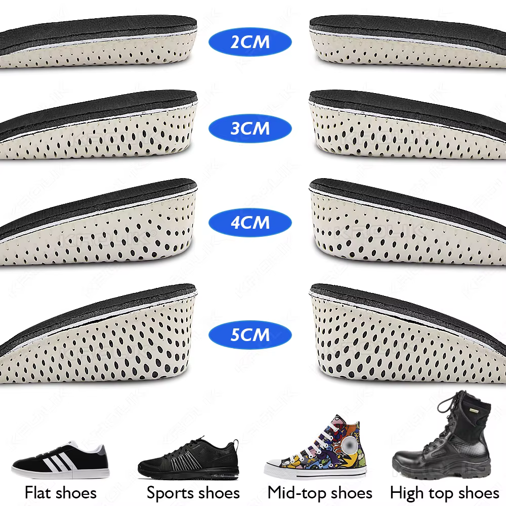 Semelles intérieures demi-chaussures pour augmenter la hauteur