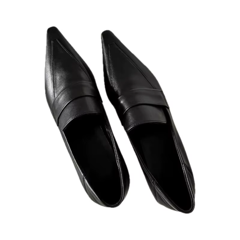 Chaussures à talon bas en velours style vintage français