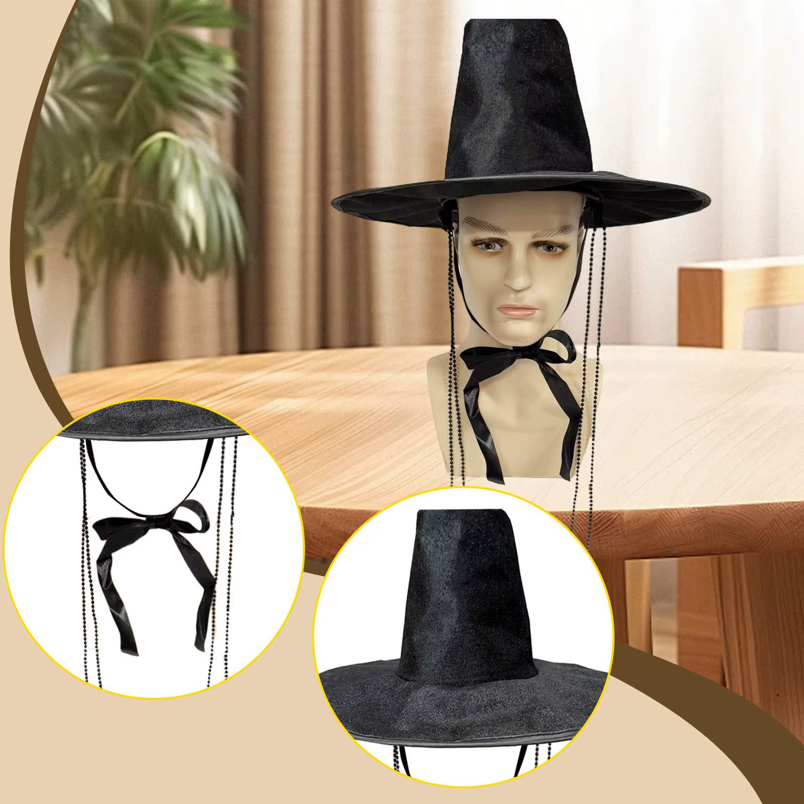 Chapeau de Style coréen, décoration traditionnelle polyvalente, jeu de rôle classique, Cosplay pour hommes, casquette de bal, couvre-chef, déguisement, chapeau haut-de-forme Extra haut
