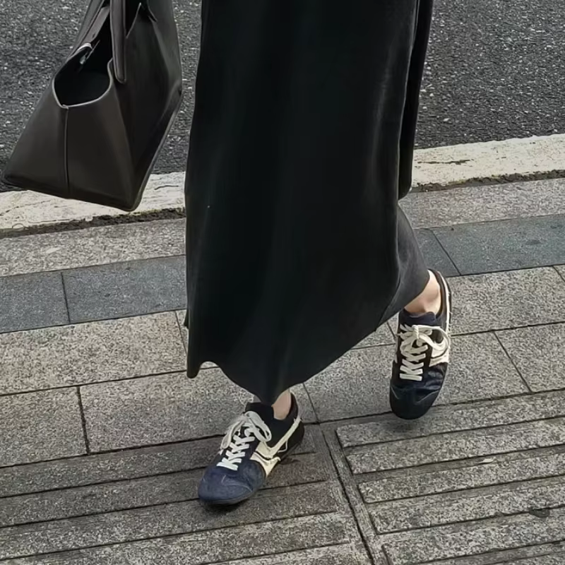 Chaussures de sport décontractées en cuir véritable pour femmes
