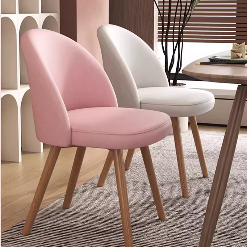 Chaises de Salle à Manger en Bois de Style Nordique Moderne, Ensemble de Meubles de Jardin en Lin de Luxe pour la Cuisine Européenne