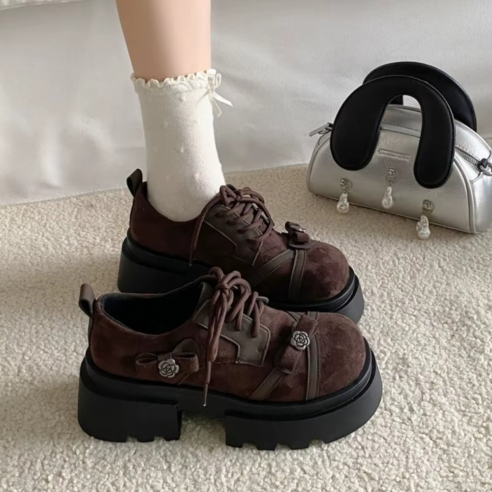 Chaussures à plateforme tendance Y2K pour femmes avec boucle rose et lanières