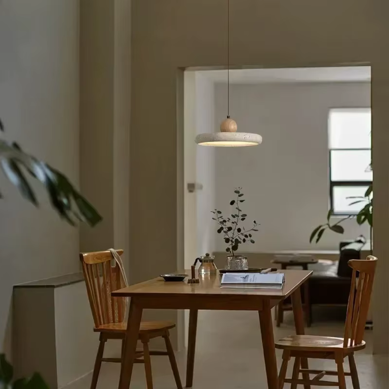 Luminaires suspendus LED en pierre naturelle de style vintage Wabi Sabi, créatifs et élégants, pour la décoration intérieure de la chambre à coucher, lustre