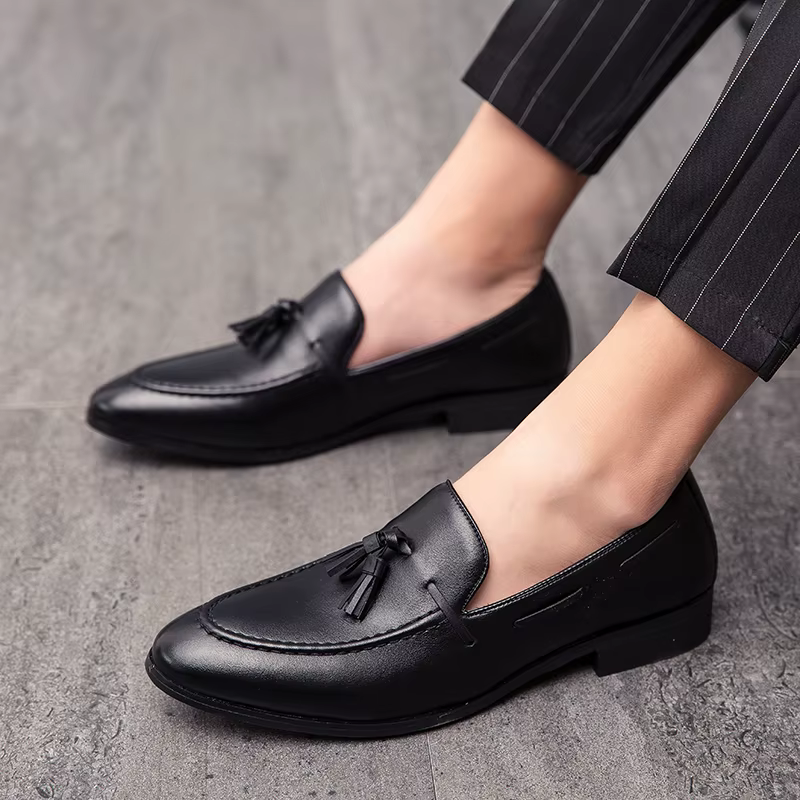 Wedding Shoes For Men Slip On Loafers Trend Tassels Leather