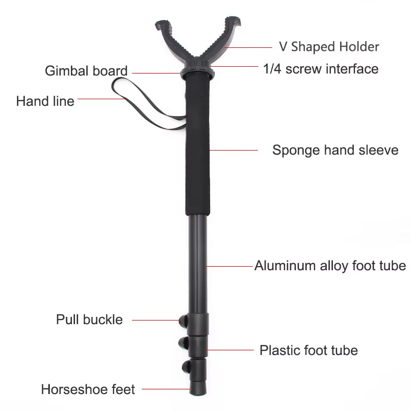 Bâton de Tir Télescopique en Forme de V, Monopode Rotatif en Aluminium, avec Sangle Initiée, Accessoire de html