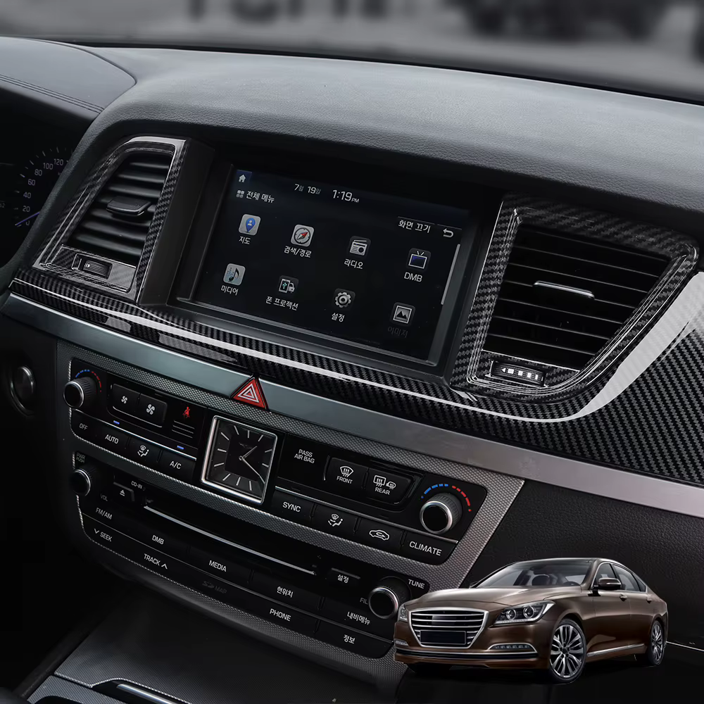 Accessoire intérieur de voiture pour Genesis G80 DH 2015-2020 conduite à gauche, garniture de cache de ventilation centrale du tableau de bord en ABS