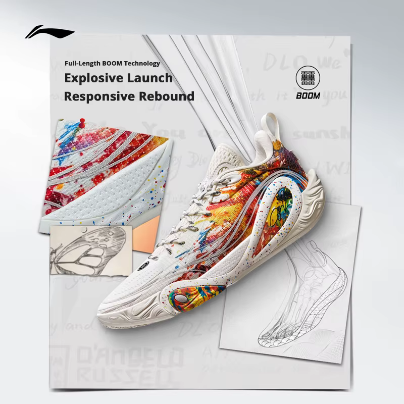 Li-Ning WADE DLO 1 Chaussures de basket-ball pour hommes BOOM Légères Absorption des chocs
