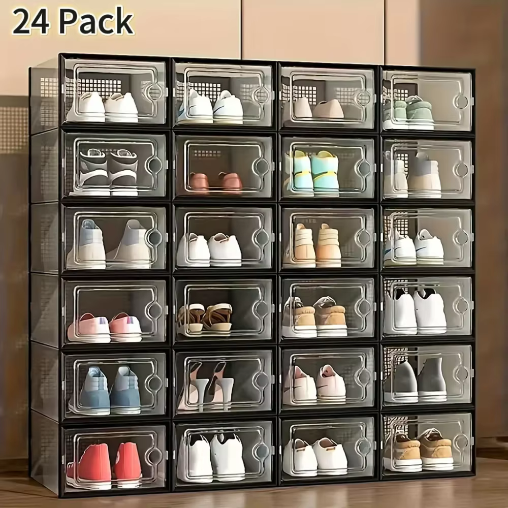 Boîtes à chaussures transparentes empilables