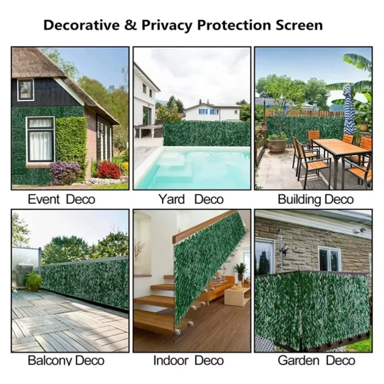 Artificial Ivy Fence Privacy Screen 50x300cm 100x300cm 4 Leaf Styles Faux Green Leaf Hedge for Outdoor Garden Balcony Decor