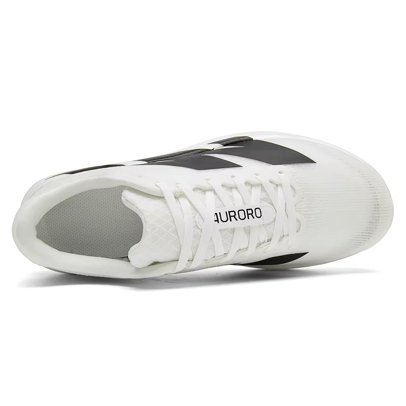 Chaussures de course à semelle en carbone pour hommes et femmes, baskets de sport athlétiques à semelle épaisse et coussinée, avec empeigne jacquard, pour la course sur route et l'entraînement quotidi