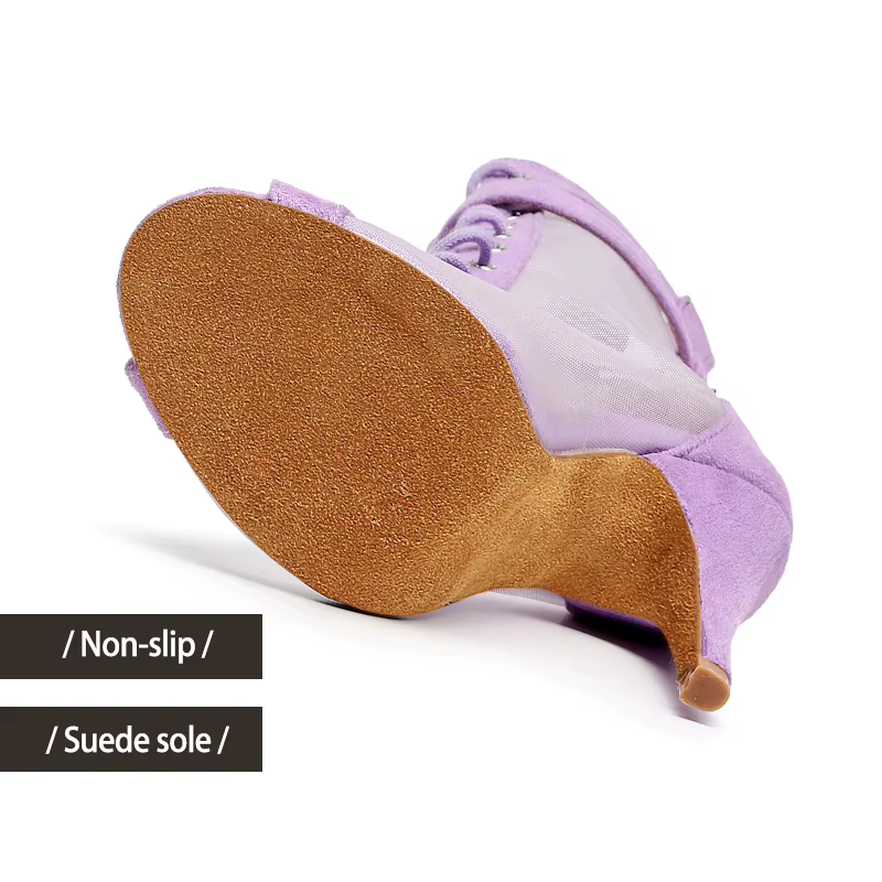 Printemps/été nouvelles chaussures de danse femme violet/noir