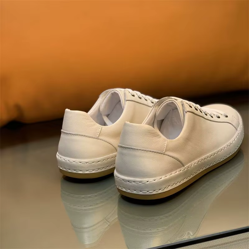 Collection classique européenne 2025 Premium Vintage baskets en cuir véritable chaussures pour hommes décontractées d'affaires