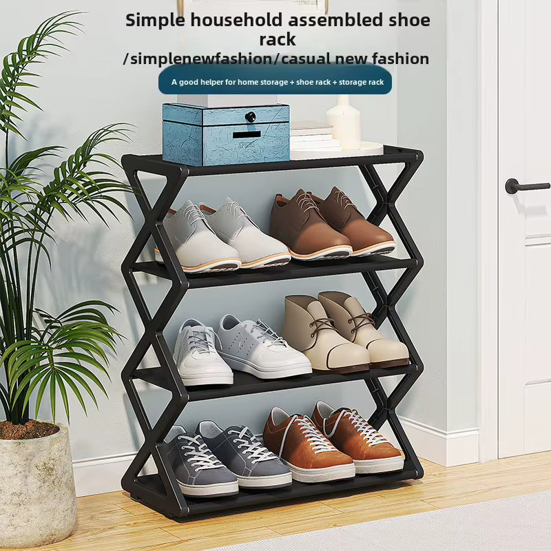 Étagère à chaussures robuste en forme de X - Gain de place