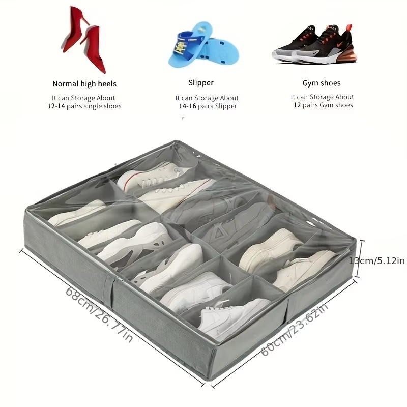 Boîte de rangement pour chaussures à 12 compartiments