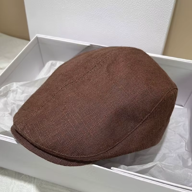 Casquette Gavroche en Lin pour Femme, Style Vintage Britannique, Respirante, pour Hommes et Femmes