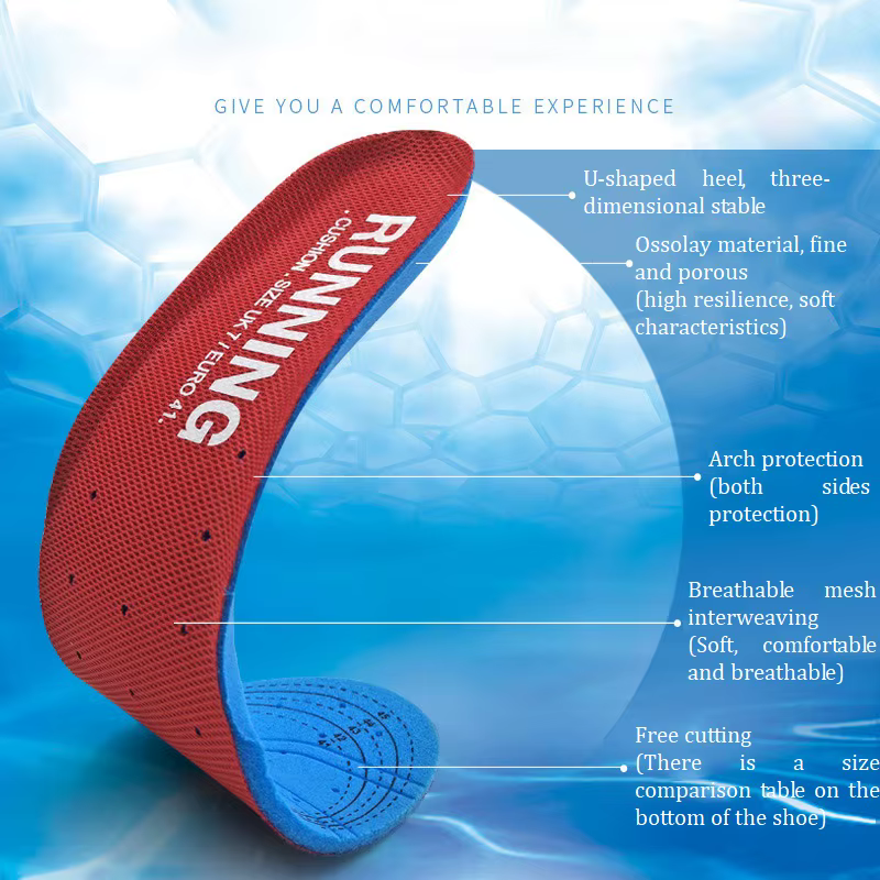 Semelles intérieures absorbant les chocs pour chaussures