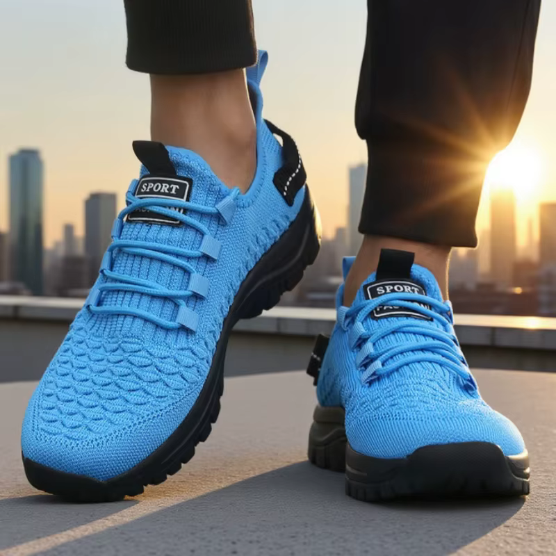 Tendance 2025 hommes maille chaussures de course léger respirant sport baskets mode