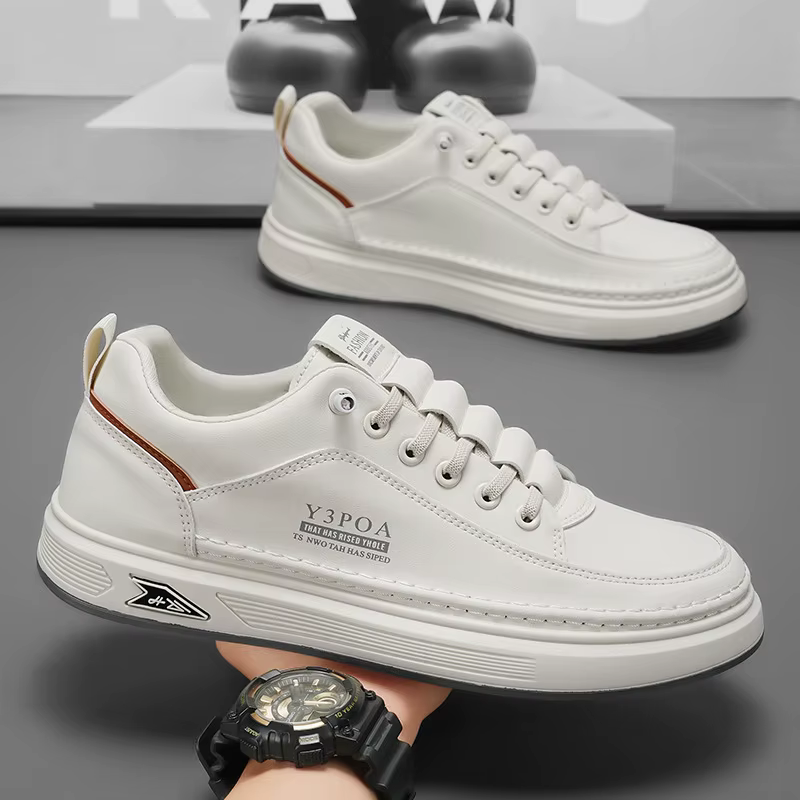 Chaussures décontractées en cuir pour hommes 2026 – Baskets respirantes à enfiler