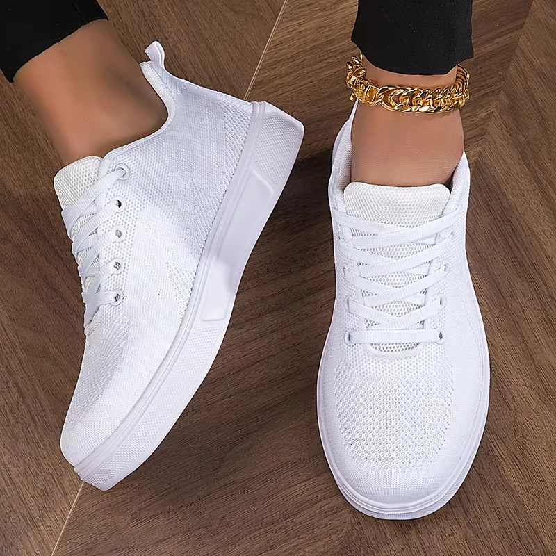2025 baskets noires femmes décontracté maille à lacets Sport chaussures plates filles respirant blanc grosses