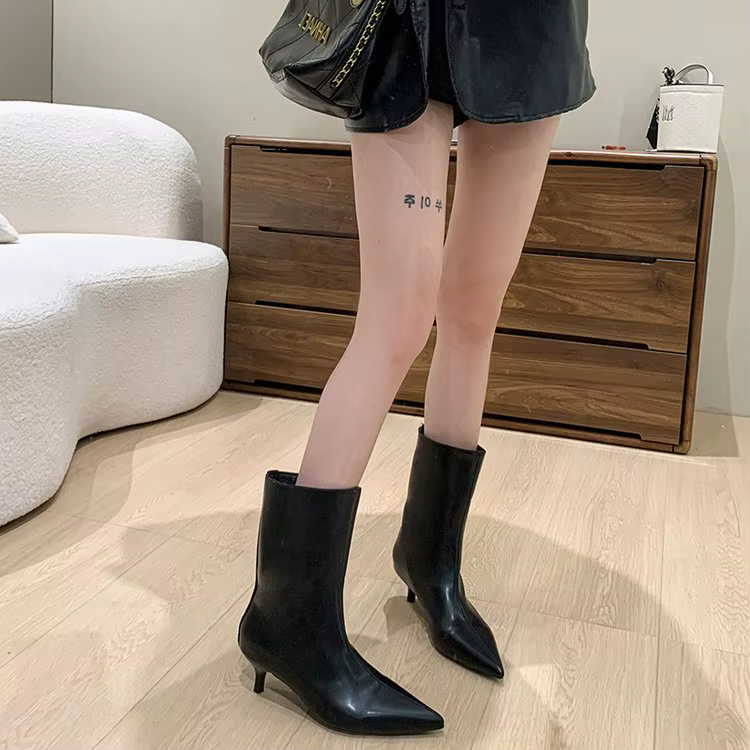 Bottes hautes Chelsea en cuir verni pour femmes