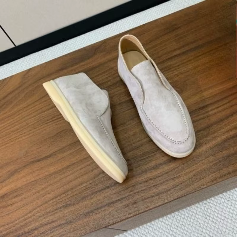 Mocassins hauts en daim et peau de mouton pour hommes