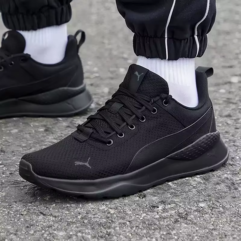 PUMA All Black Baskets de course décontractées légères et antidérapantes en maille respirante 371128-01