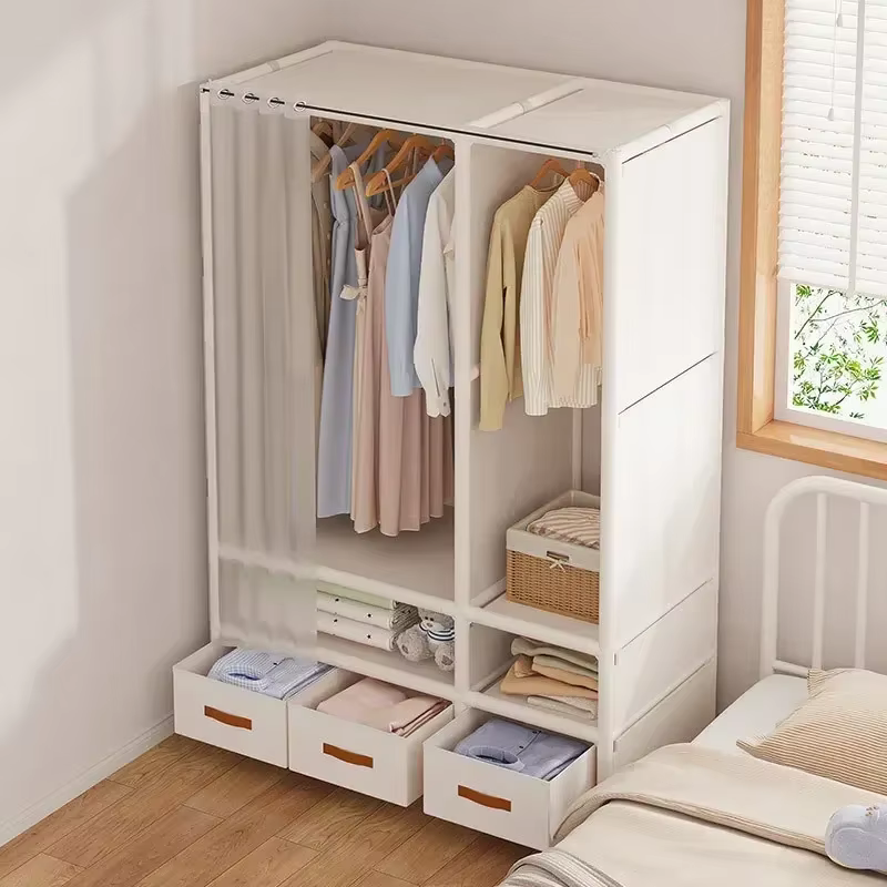 Armoire de chambre économique pour vêtements, jouets, double penderie, meuble de luxe pour chambre, accessoires de voiture, cuisine, sacs