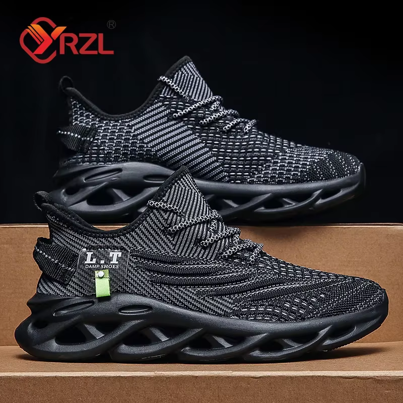YRZL hommes sport course noir Jogging chaussures espadrilles décontractées en plein air respirant maille femmes léger
