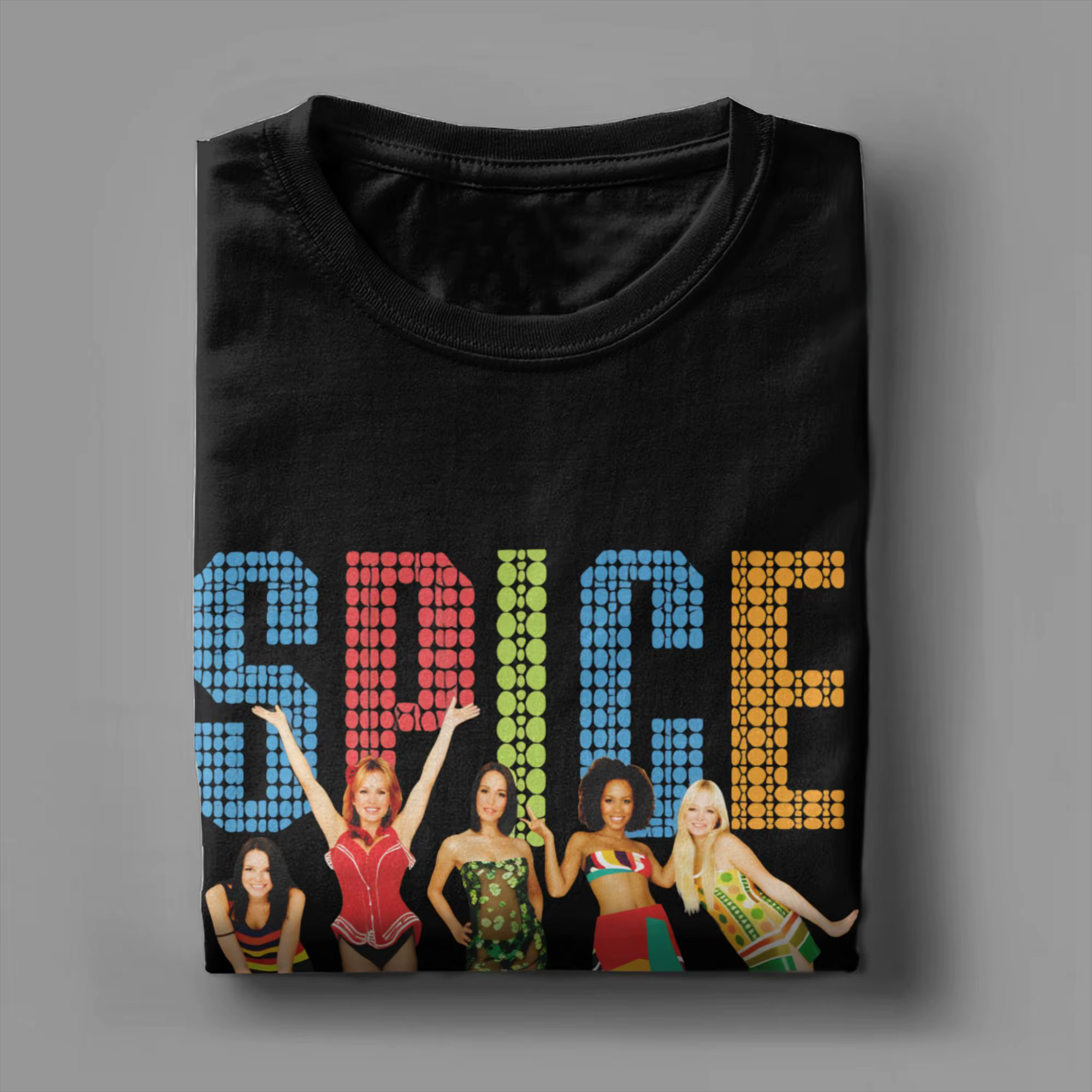 T-shirt SPICE GIRLS WORLD TOUR, T-shirts tendance et cool à manches courtes, hauts amusants Y2K, hauts d'été 100% coton, t-shirts oversize