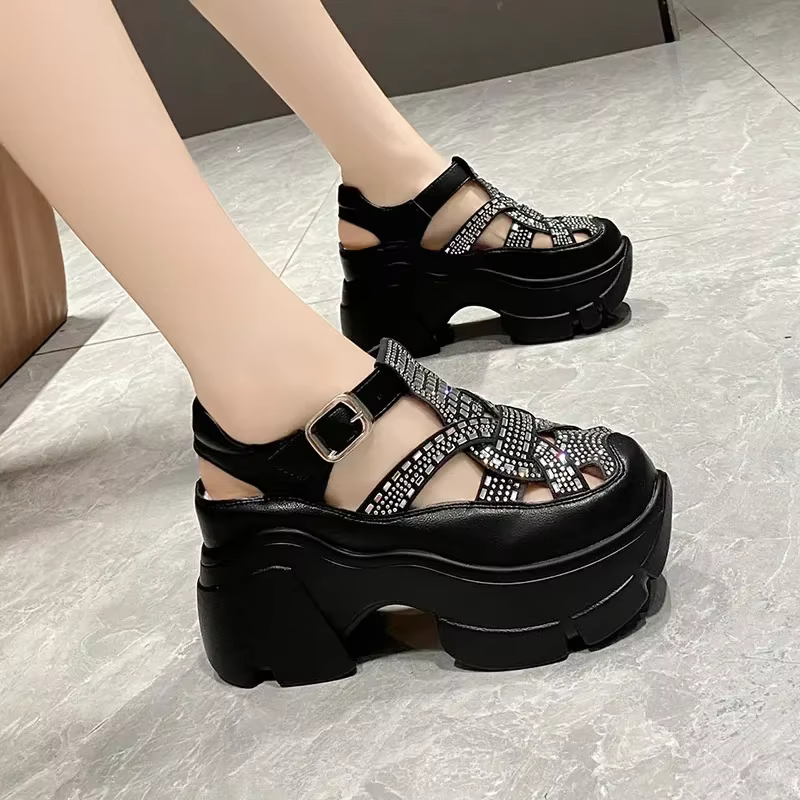 Papa sandales femmes 2025 été nouvelle plate-forme chaussures eau diamant sport