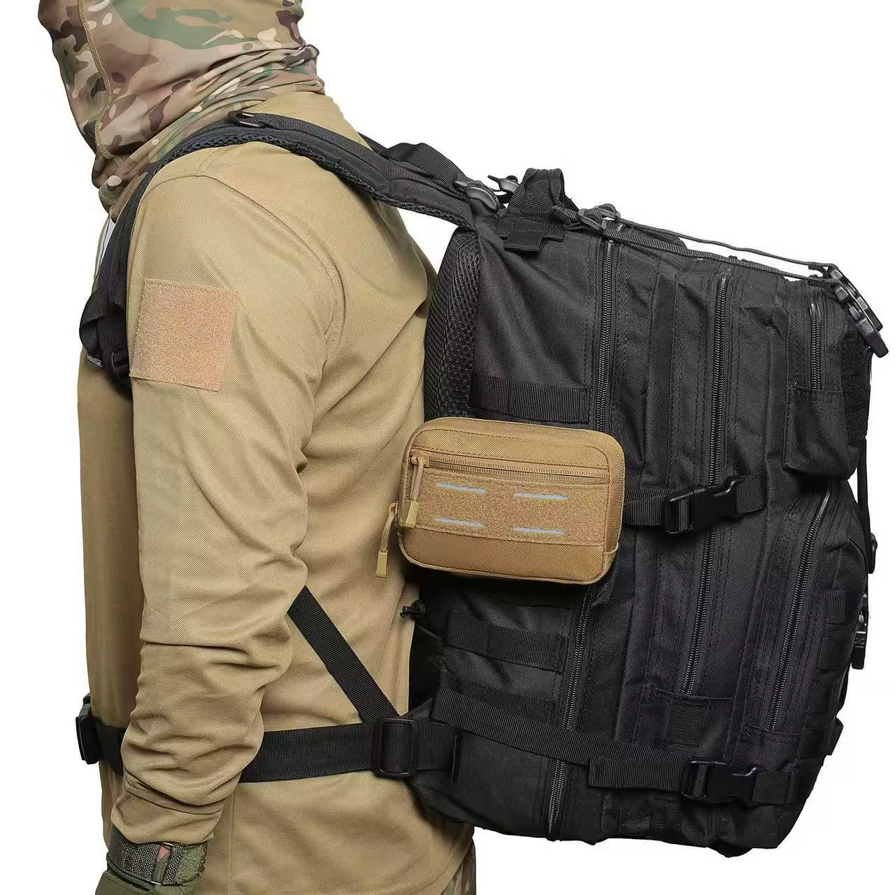 Sac d'accessoires de camping, de sport et de chasse, sac tactique Molle Admin, sac à outils EDC extérieur, sac banane de taille