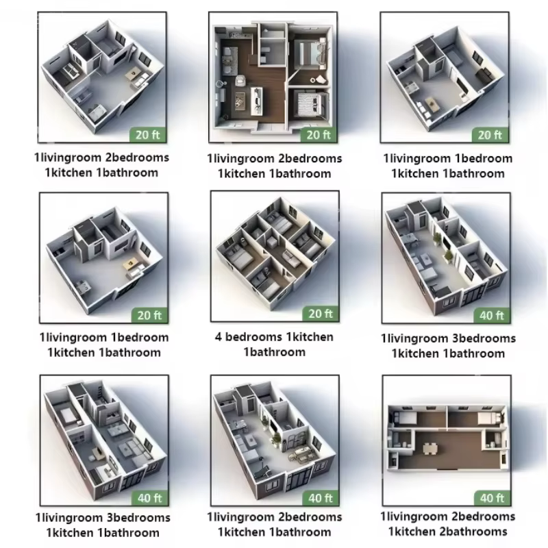 Maisonnette personnalisée luxueuse, maison préfabriquée personnalisable pour villa haut de gamme, hôtel ou appartement, avec une disposition unique.