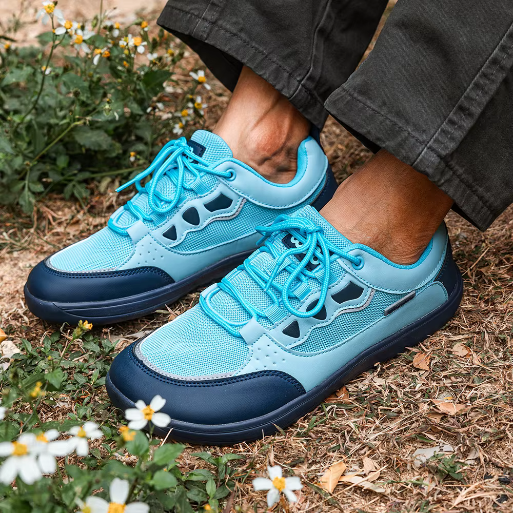 Oiaano pieds nus bout large homme chaussures loisirs Sneaker maille à lacets respirant confort léger sport marche course randonnée