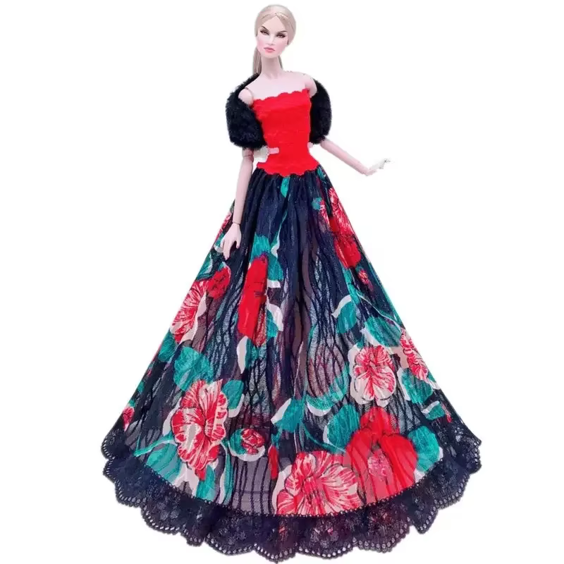 Accessoires de poupées BJD 1/6 pour vêtements Barbie, tenues, robe en dentelle florale, chemise, jupe, robe de soirée princesse, accessoires de poupées de 11.5 pouces