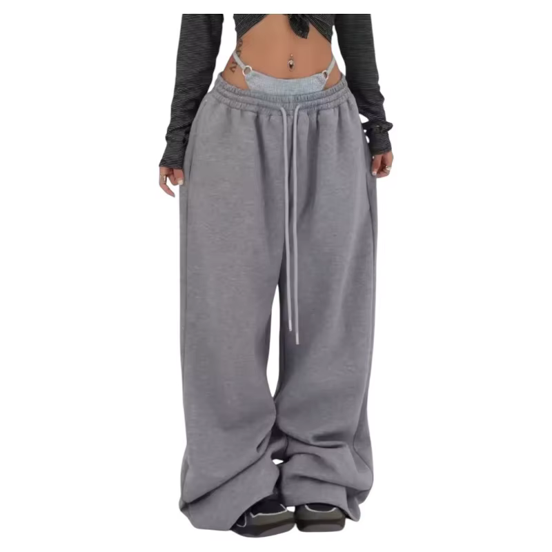 Pantalon de survêtement de Style américain pour femmes, nouveau Style, ample, droit, polyvalent, décontracté, jambes larges, Long, printemps automne 2025