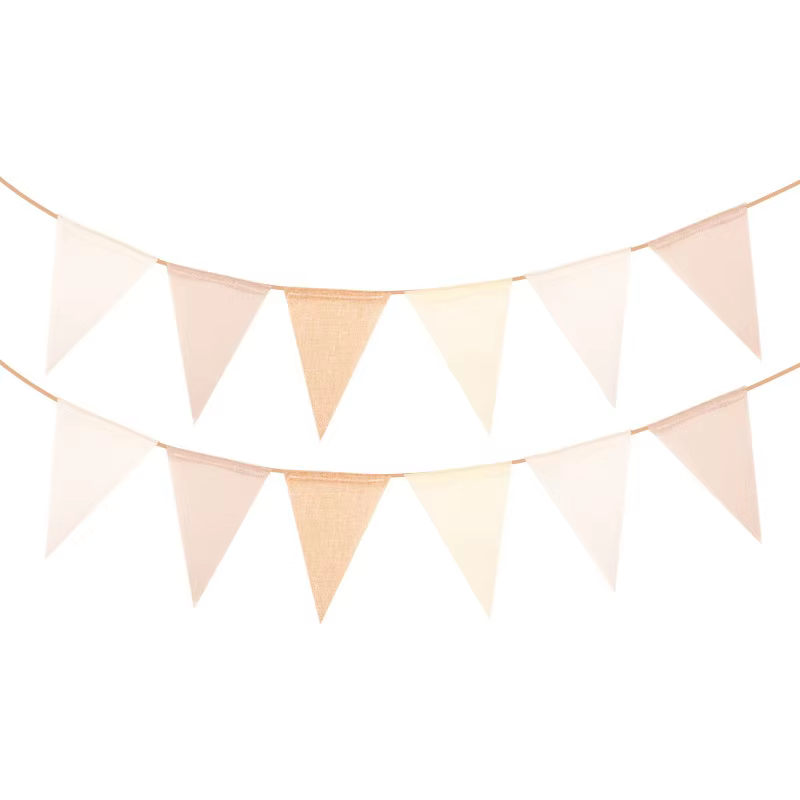Guirxiété en toile de jute pour enfants, bannière Khali, décoration en lin, fanion crème café, mariage, premier anniversaire, baby shower