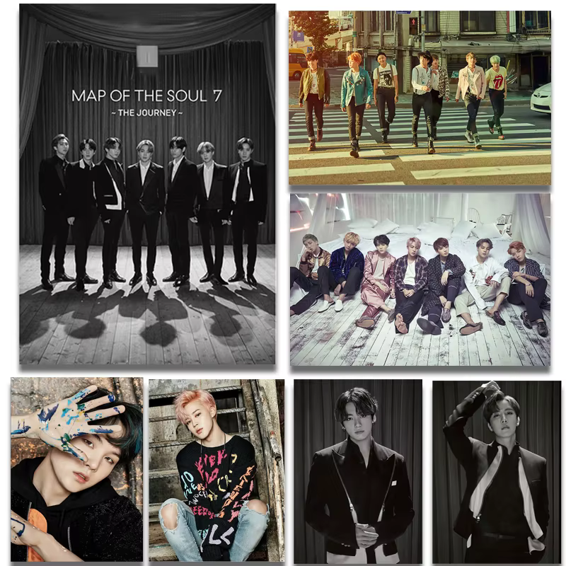 Affiche et impressions de groupe de musique coréen Kpop Boys Idol, peinture sur toile vintage, art mural de style nordique, décoration de chambre et de maison