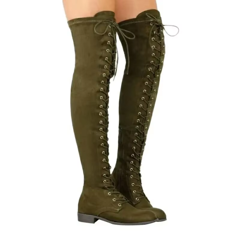 Bottes croisées au dessus du genou pour femmes
