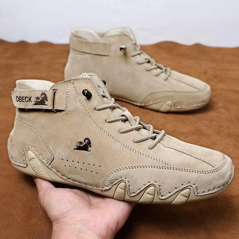 Bottes de moto en cuir pour hommes