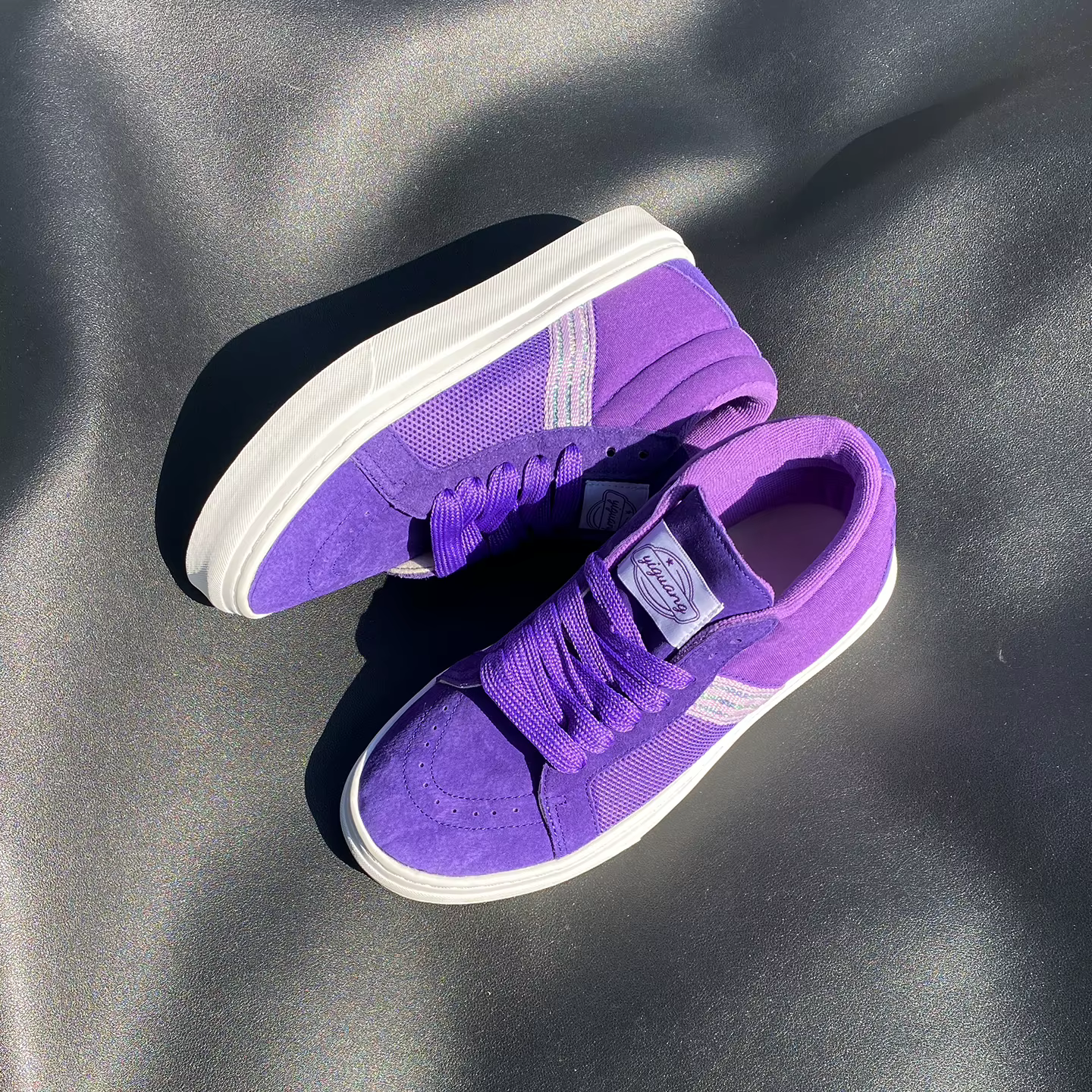 Baskets mi-hautes violettes automne-hiver pour le quotidien