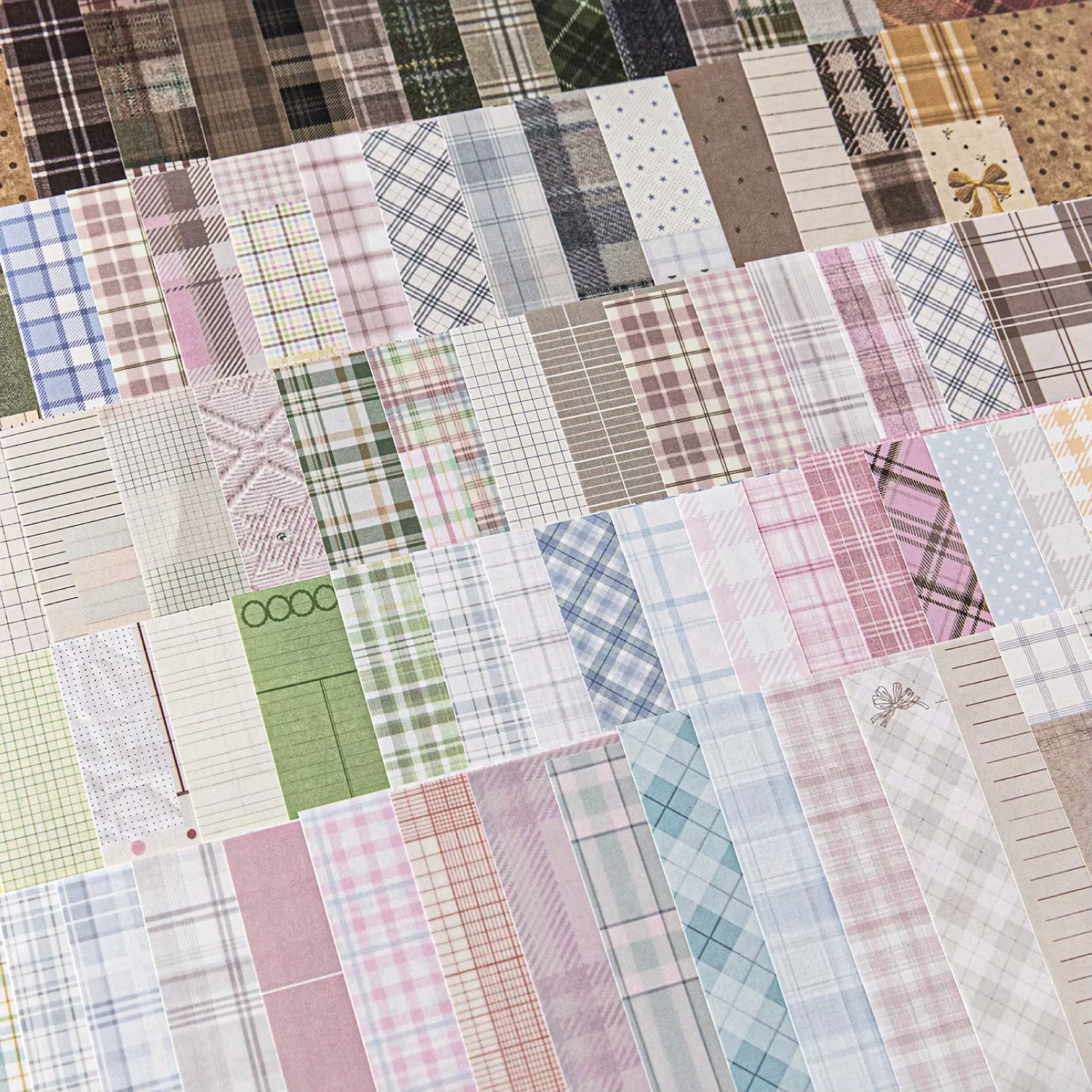 50pcs créatif plaid décor Scrapbook Vintage matériel papier Kit bricolage indésirable Journal Collage Album Photo rétro fond papier ﻿