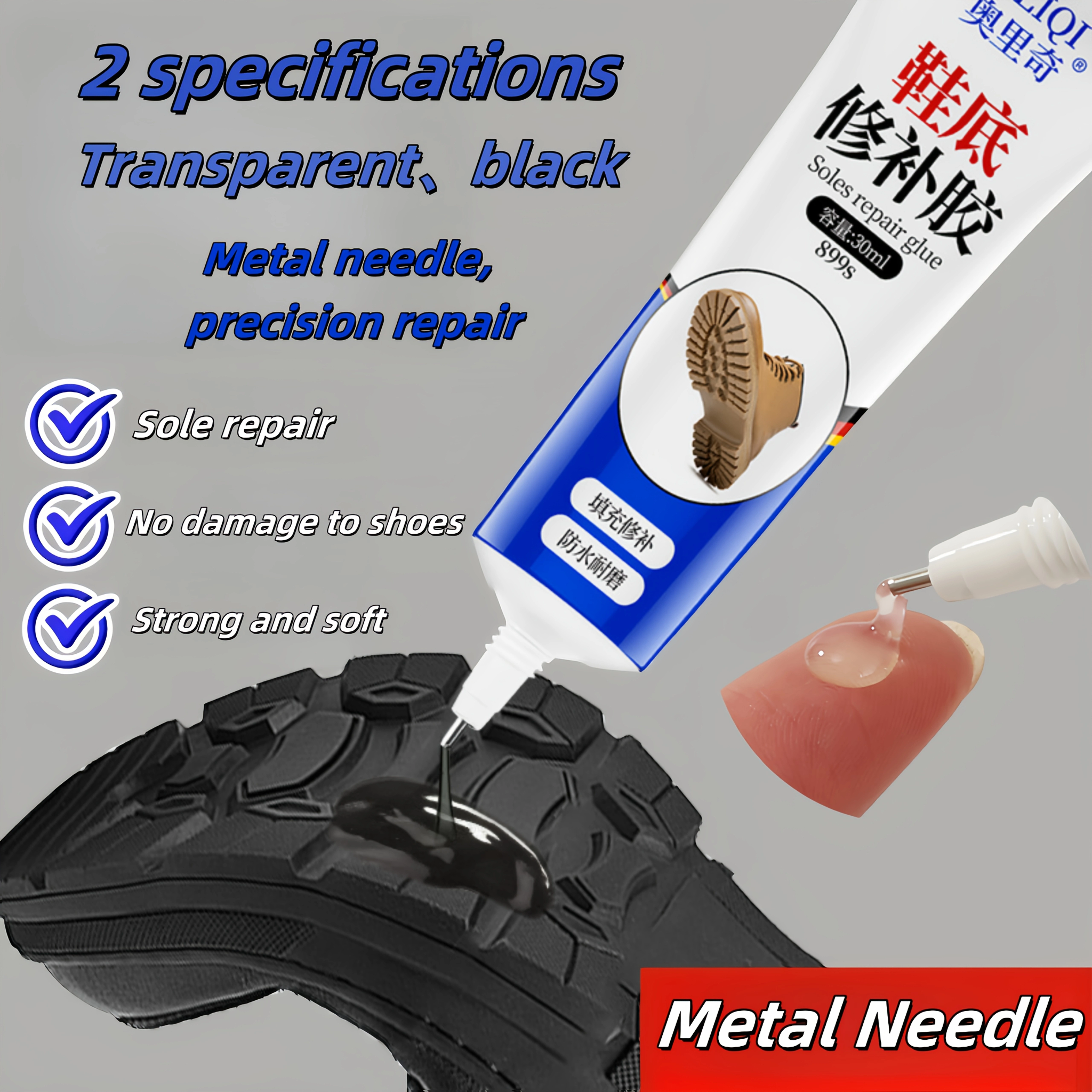 Colle puissante pour réparation de semelles de chaussures