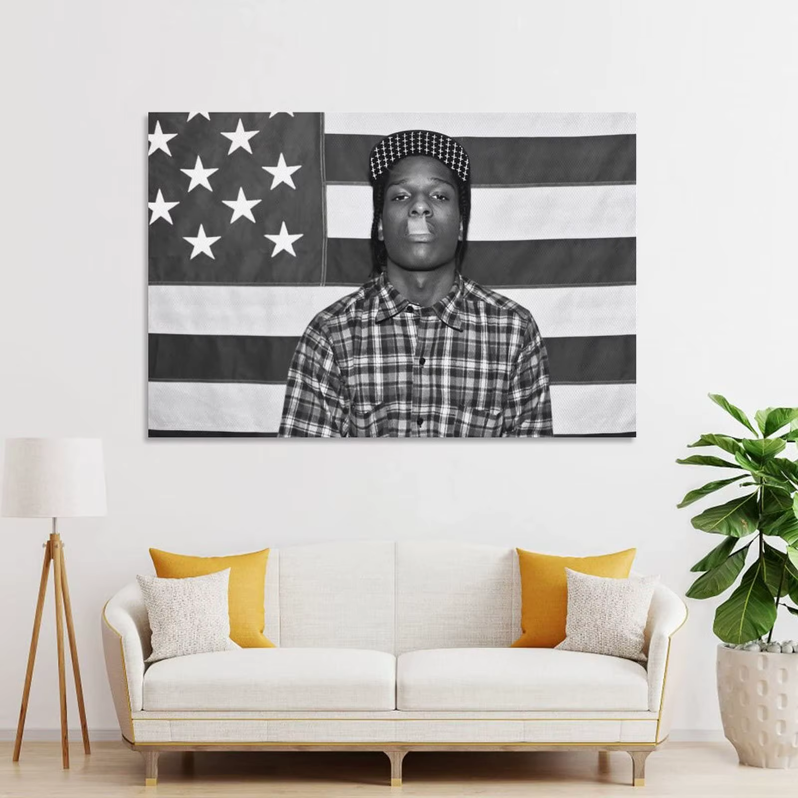 A $ AP Rocky ASAP drapeau américain rap rappeur motivation inspirant bureau salle de sport mur dortoir décor 3x5ft