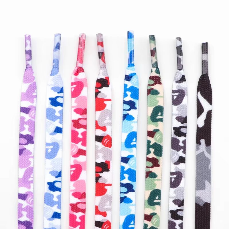 Lacets de chaussures plats imprimés de Camouflage pour baskets