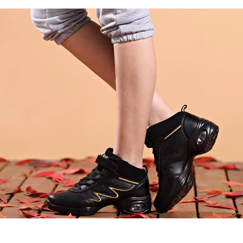 Chaussures de danse femme dames moderne semelle souple Jazz baskets en cuir respirant léger