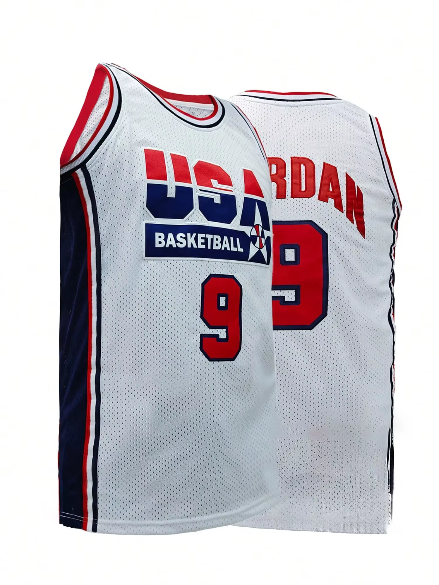 Hommes # Maillot de basket-ball 7, imprimé avec patch USA, débardeur sans manches à col rond pour le basket-ball, les sports, la course à pied, le streetwear, unisexe