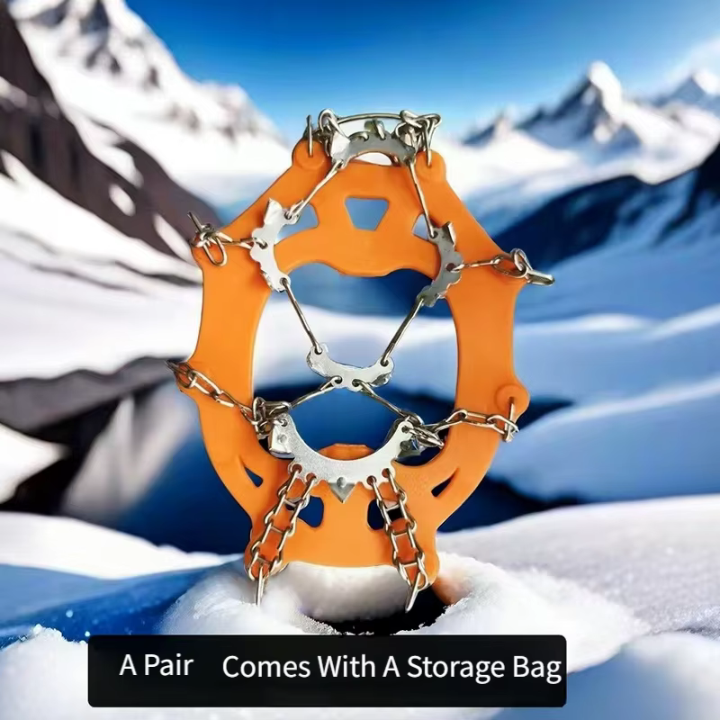 Crampons antidérapants TOSUOD à 19 pointes pour chaussures, randonnée en plein air, escalade, crampons à neige, chaîne en acier inoxydable, acier au manganèse