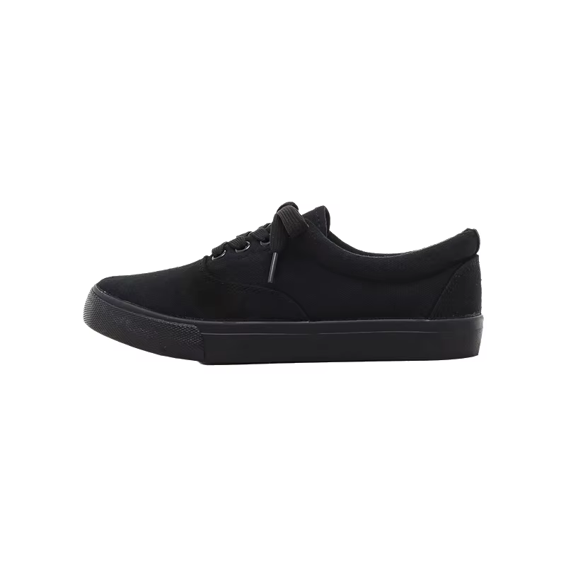Baskets basses polyvalentes en toile noire pour femmes